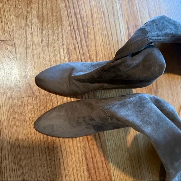 Stuart Weitzman Charcoal Suede Over-the-Knee Boots - Picture 2 of 5